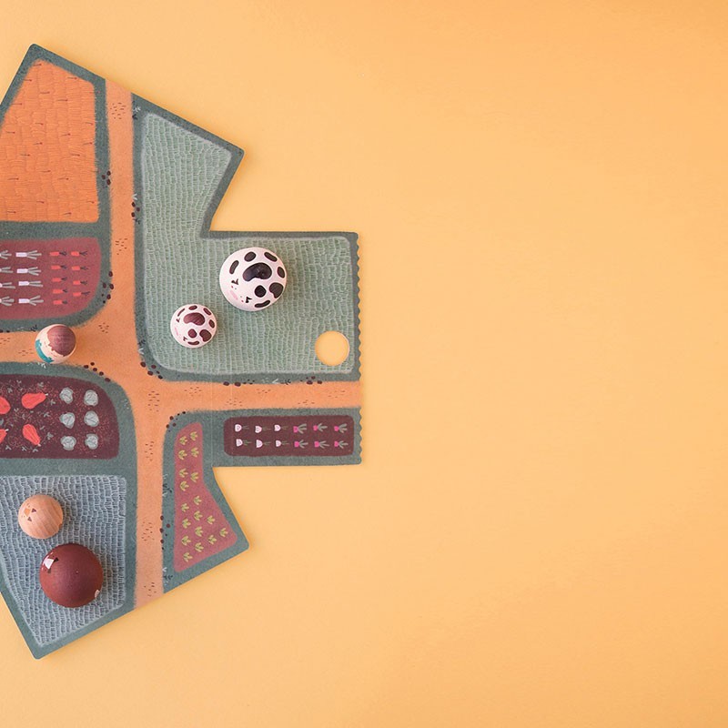 mini-monde en bois, jeu symbolique